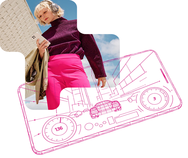 Magenta Samsung girl