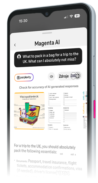 Magenta AI Phone Pack in bag
